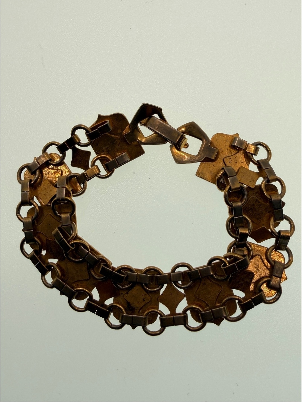Brown geometric link bracelet